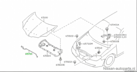 Motorkapstang Nissan Primera P12 65771-AV600 Gebruikt.