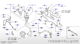 Houder stuuroliereservoir Nissan 49113-03E00 C32/ T12/ T72/ U11 Gebruikt.