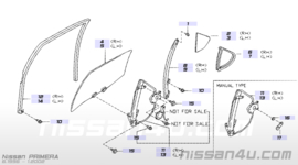 Scheidingsprofiel achterportier links Nissan Primera P11 82223-2F000