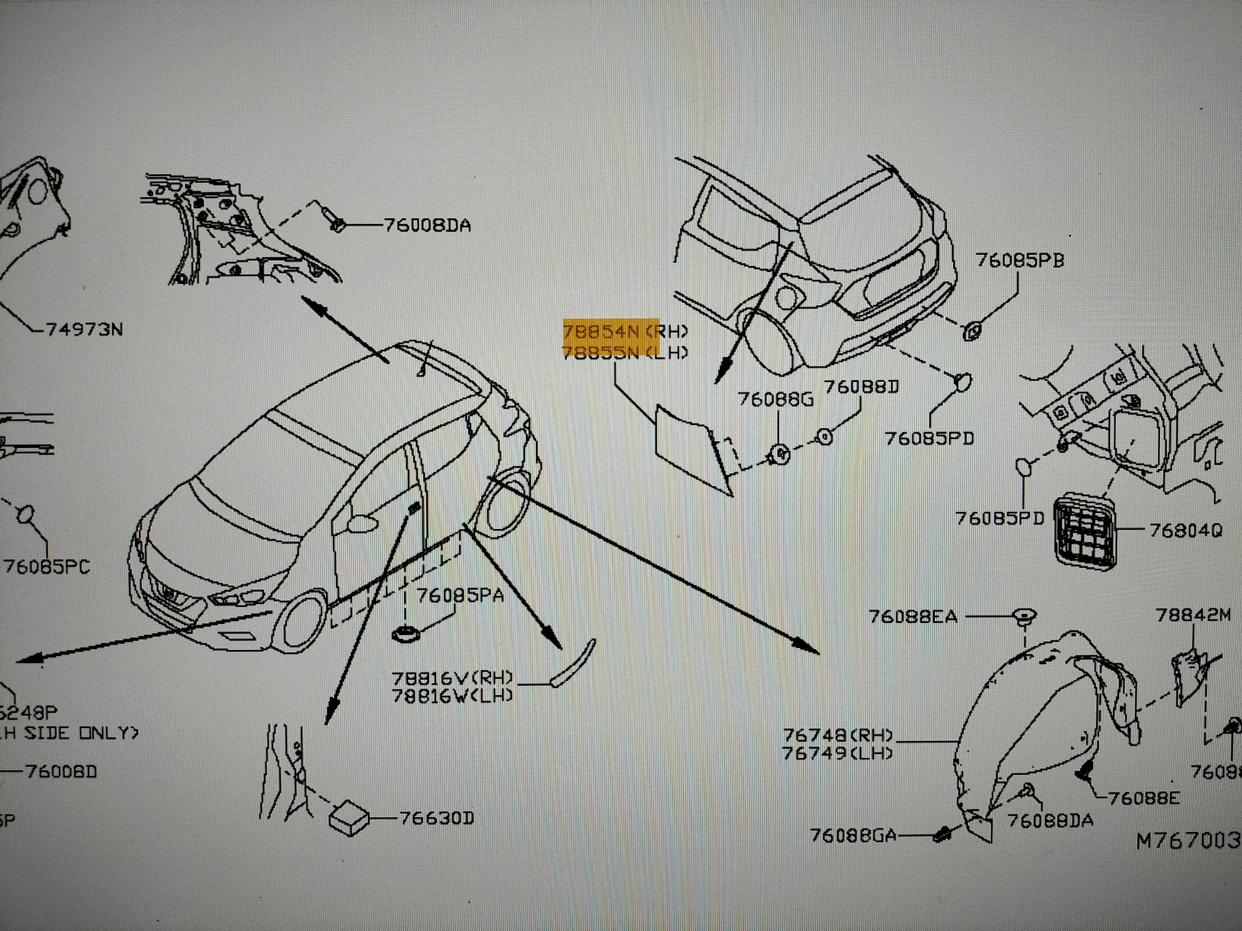 Afdekkap boven achterlicht rechts Nissan Micra K14 78126-5FA0A Gebruikt.