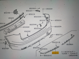 Sierstuk achterbumper links Nissan Qashqai J11 85087-HV00A