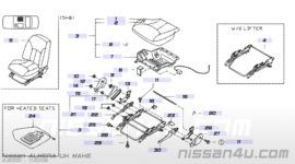 Afdekkap geleiderails bijrijdersstoel Nissan Almera N16 87508-BM402