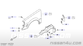 Fender-front, right-hand Nissan Micra K10 63112-04B35 New.