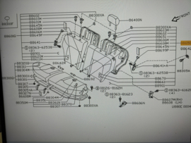 Achterbankrugleuning links Nissan Micra K11 SLX 88650-97B70 Gebruikt.