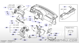 Afschermkap kilometerteller Nissan Primera P11 68240-2F900-WOOD Eikenhout