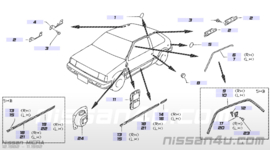 Moulding-front fender, right-hand Nissan Micra K10 63872-21B01 Used part.  Variant 2