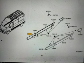 Moulding-front door, right-hand Nissan NV400 X62 80872-00Q0E (808200149R) Used part, little dammage..