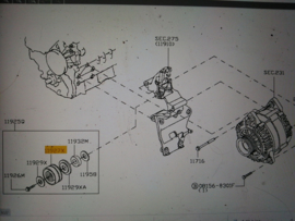 Looprol multiriem YD25DDTI Nissan 11927-EB310 D40/ F24M/ R51 Nieuw.