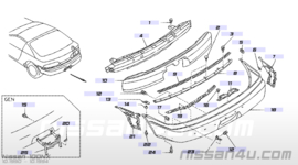 Retainer-rear bumper, lower Nissan 100NX B13 85292-61Y00 Used part.