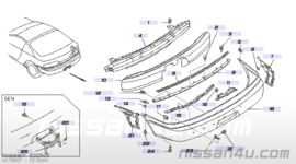 Fascia kit-rear bumper Nissan 100NX B13 85022-70Y25 (85022-70Y00) TJ4 Used part. (20230905)