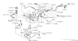 Tankband rechts Nissan Primera P12 17406-AV70A Origineel.
