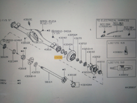 Keerring achteras Nissan 43232-0T000 F24/ TK3 Origineel.