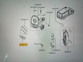 Buitenspiegelglas links onderste Nissan Primastar X83 96366-00QAJ