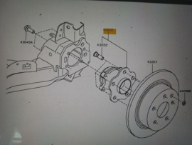 Achterwielnaaf Nissan 43202-JG200 F15/ J10/ T31/ T32