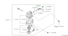 Lever door-intake blower, front Nissan Micra K11 27253-5F200 Used part.