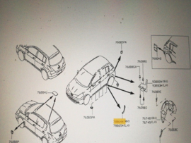 Protector-chipping rechtsachter Nissan Pulsar C13 78864-3ZL0B