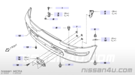 Afdekkap mistlampgat rechts Nissan Micra K11 62256-73B40 Gebruikt.