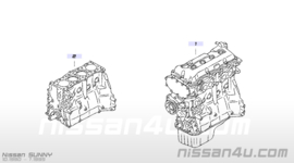 Motorblok GA14DE Nissan Sunny N14 10102-74C51 Gebruikt. (20240805)