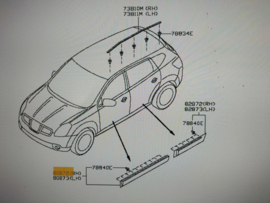 Sierstrip portier rechtsvoor Nissan Qashqai J10/ JJ10 80870-JD01D Origineel.