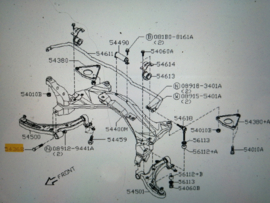 Draagarmbout Nissan 54368-4M400 N16/ T30 Gebruikt.