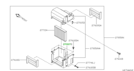Plate air filter Nissan Micra K11 27892-6F600 Used part.
