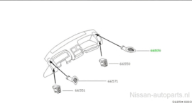 Kachelventilatie zijraam rechts Nissan Terrano2 R20 68740-0X800 Gebruikt.