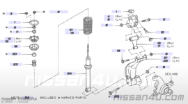 Veerpoot linksvoor GT/ SRI Nissan Primera P11 56110-2F525