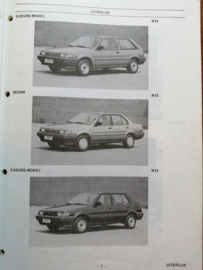 Product bulletin volume 17 '' Nissan Sunny model N13/B12 ''