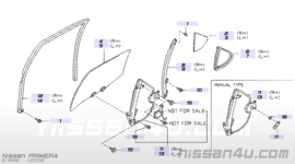 Raammechanisme met motor rechtsachter Nissan Primera P11/ WP11 82700-9F500