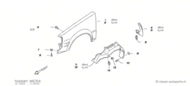 Fender-front, left-hand Nissan Micra K10 63113-04B35 Original.