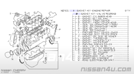 Cilinderkoppakkingset E10S Nissan Cherry N10/N12 11042-41M86