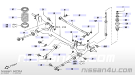 Seat-rubber, rear spring right-hand Nissan Micra K11 55032-4F101 (55032-4F100)