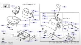 Head rest front seat Nissan Micra K11 86400-1F500