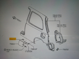 Veerclip brandstoftankklepje Nissan Micra K11 78836-41B01 Gebruikt.