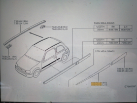 Sierstrip portier linksvoor Nissan Micra K11 80871-1F700 Gebruikt.