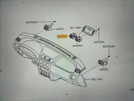 Kachelventilatierooster midden-links Nissan Micra K11 68751-6F710 Origineel.