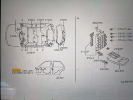 Kabelboom portier Nissan Micra K11 24124-6F710 Gebruikt.
