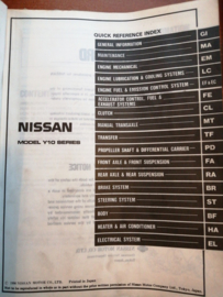 Service Manual '' Model Y10 series '' Nissan Sunny Wagon Y10 SM1E-0Y10G0
