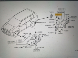 Bevestigingsclip spatbordrand Nissan 76847-JG00A F15/ T31