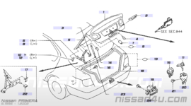 Draaipunt achterklepslot Nissan Primera P11 84670-9F500