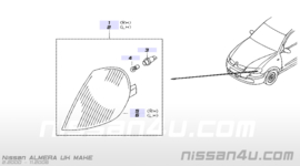 Knipperlicht links Nissan Almera N16 26135-BM415 Gebruikt.