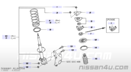 Strut kit-front suspension, right-hand Nissan Almera N15 GTI 54302-1N625 (54302-1N615)