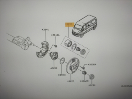 Wiellager achteras Nissan Interstar X70 43210-00QAB Nieuw.