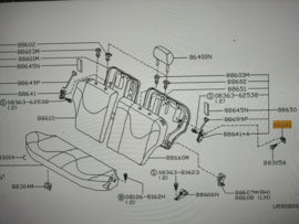 Striker rear seat Nissan Micra K11 88642-5F010 Used part.