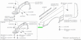 Afstandshouder zijscherm Nissan 63826-41B00 A32/ K11 Origineel.