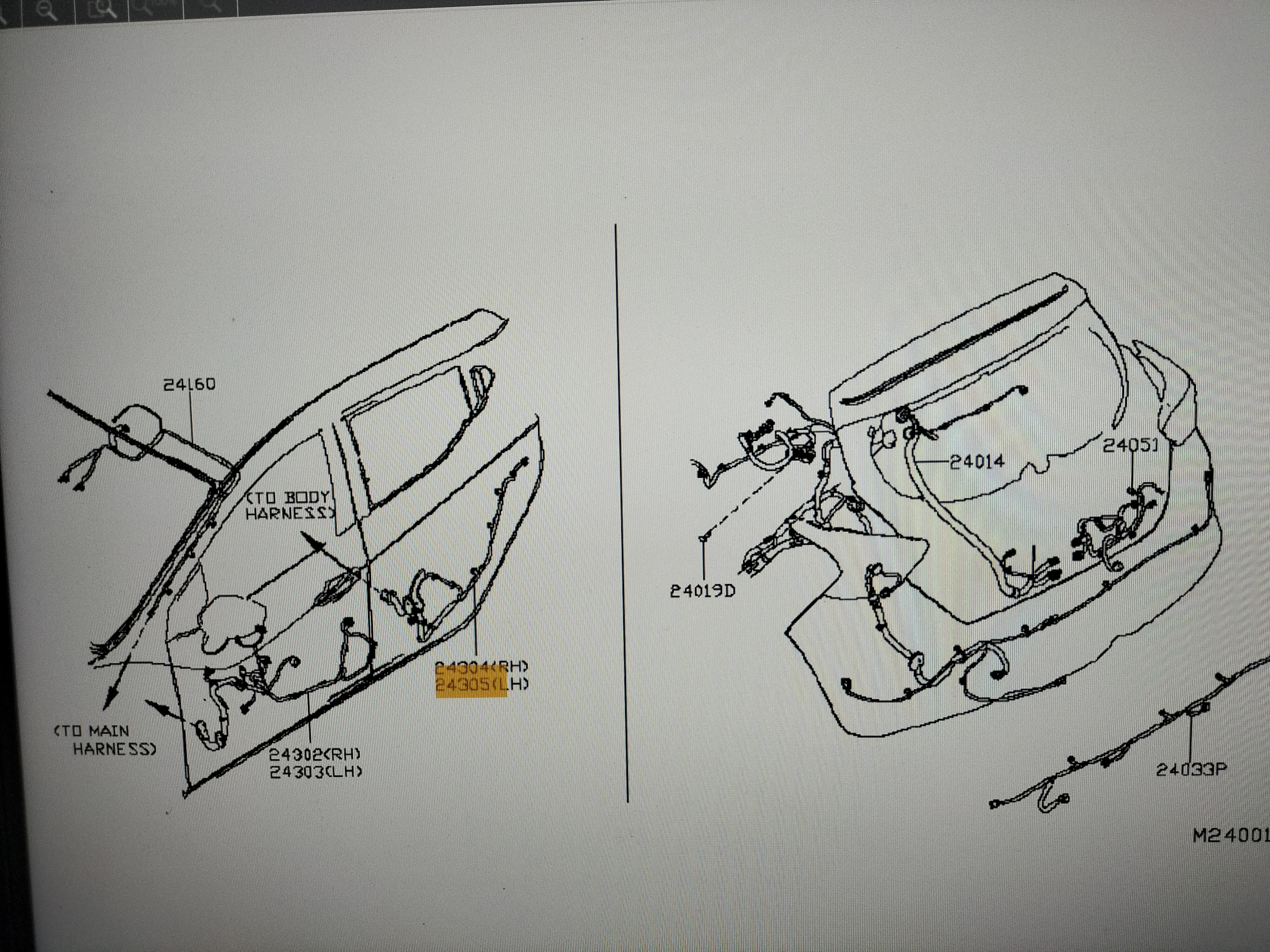 Kabelboom achterportier links Nissan Micra K14 24127-5FA0A Gebruikt.