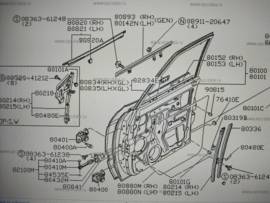 Moulding front door outside, left-hand Nissan 80821-W4000 Original.