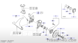 Bearing front wheel Nissan 40210-50A05 Original.