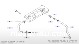 Nokkenasventilatieslang QG15DE / QG18DE Nissan 11726-9F610 N16/ P11/ V10/ WP11