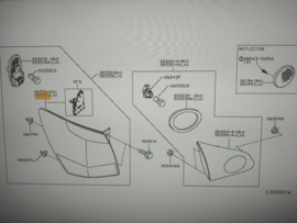 Achterlicht links buitenste Nissan Qashqai J10 / JJ10 26559-BR00A Origineel. Met LED module.